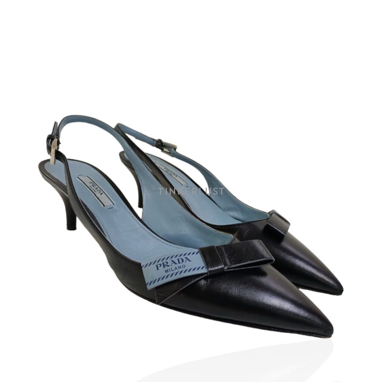 Prada bow best sale slingback pump